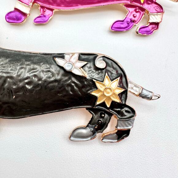 Dachshund Pin Set Of 3 Doxie Wiener Dog Sausage Dog Dackel Enamel On Metal Cute - Picture 3 of 12